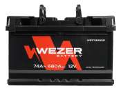 Аккумулятор WEZER 12V 74Ah 680A (R+) 276x175x175
